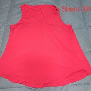 SHEIN Bright Pink V-Neck Tank Top
